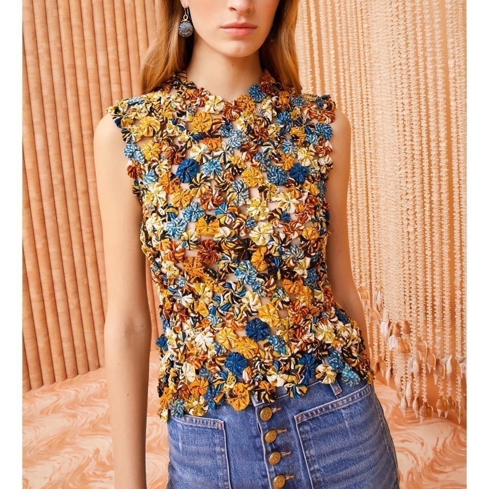 NWOT Ulla Johnson Silk-Blend Crochet Sleeveless Matilda Top